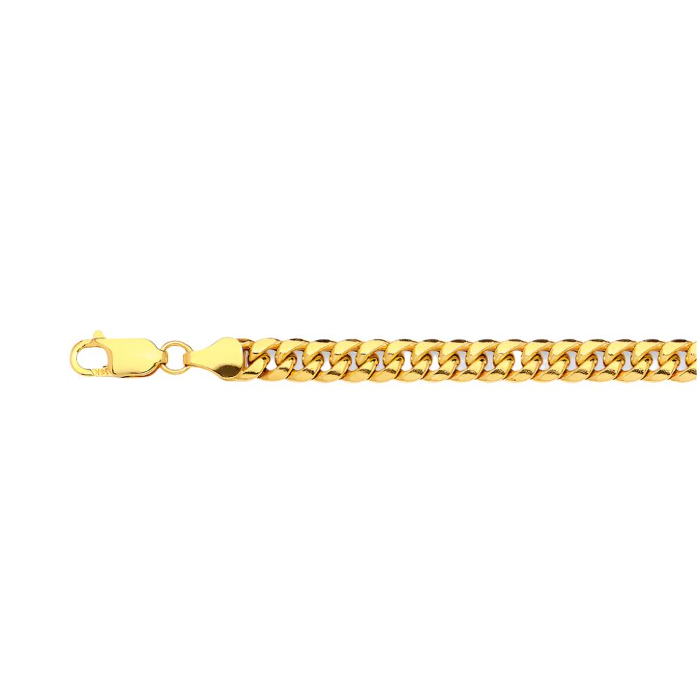 10K 4.5MM YELLOW GOLD HOLLOW MIAMI CUBAN 9" CHAIN BRACELET (AVAILABLE IN LENGTHS 7" - 30")
