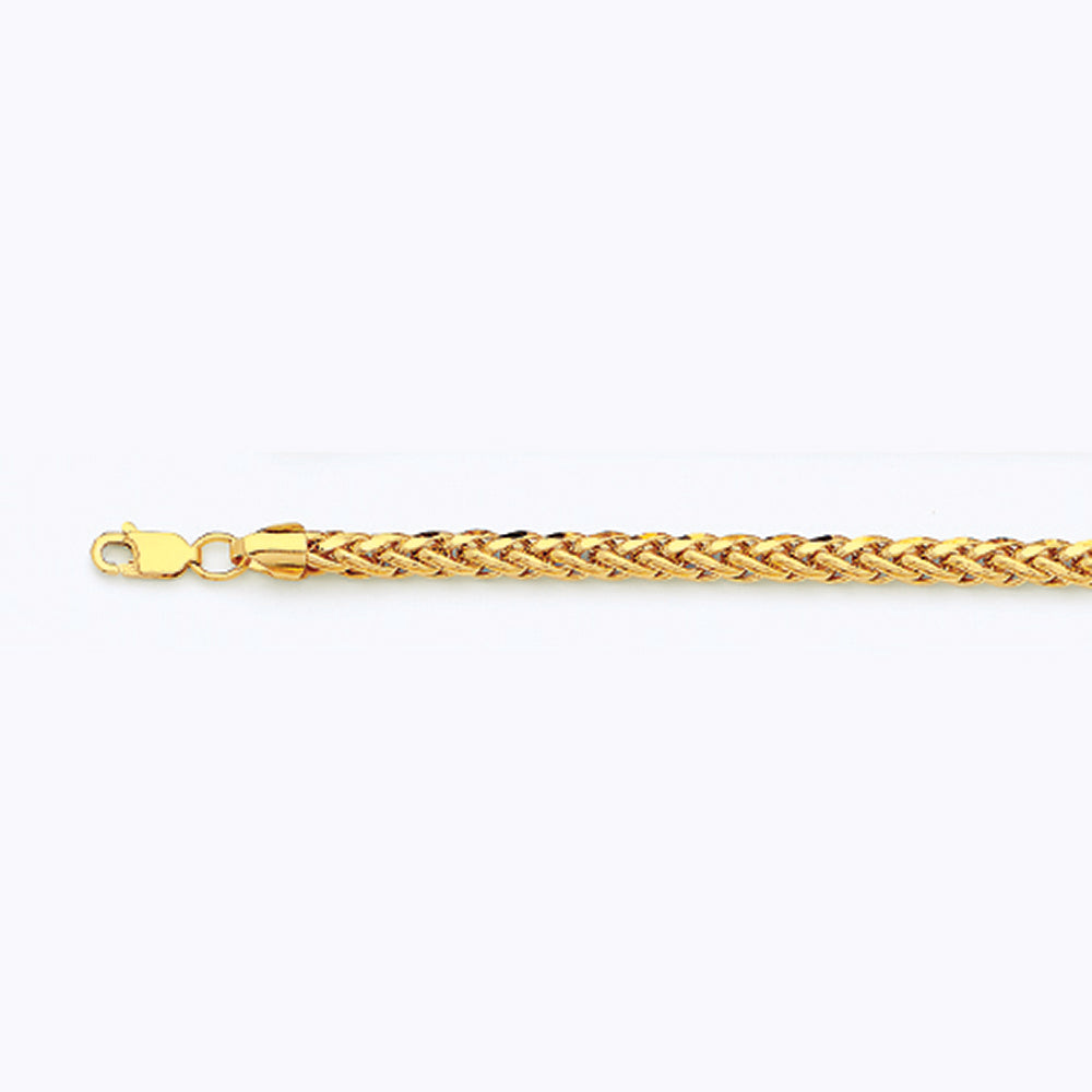 10K 4MM YELLOW GOLD PALM 8" CHAIN BRACELET (AVAILABLE IN LENGTHS 7" - 30")