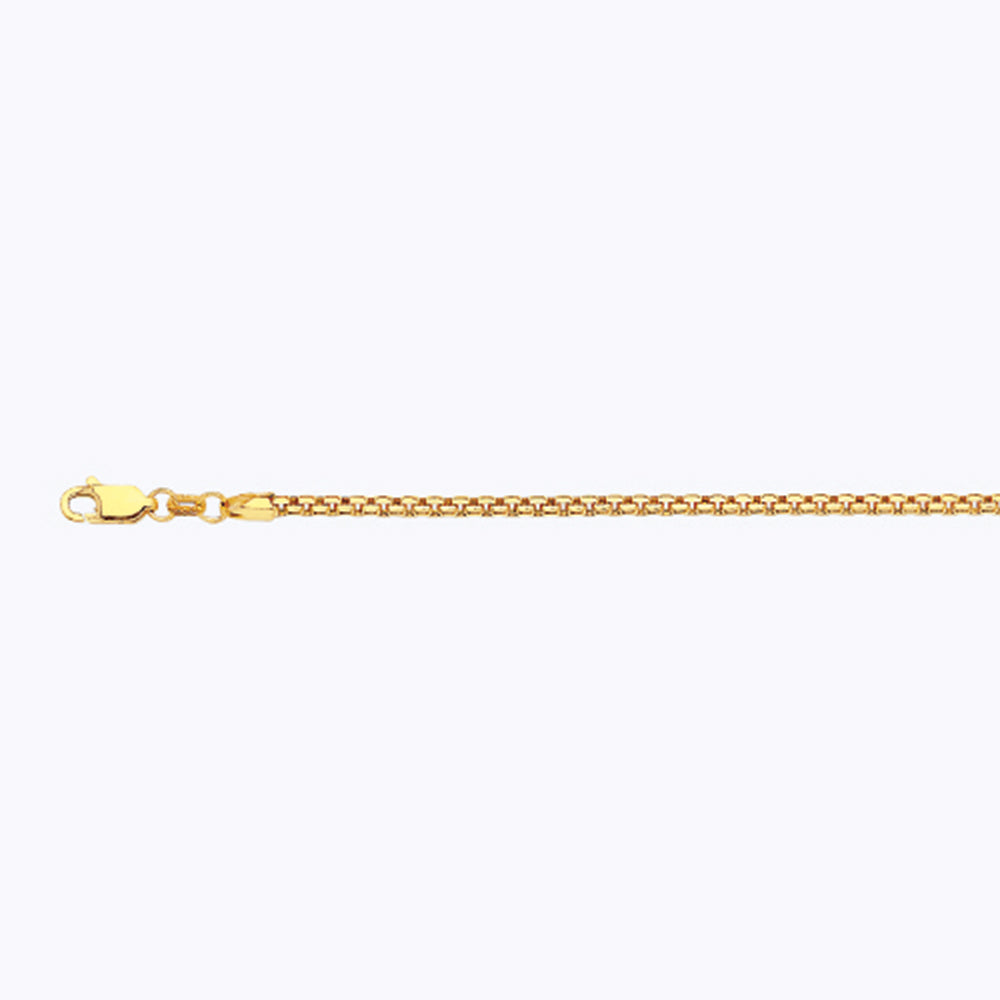 18K 2.5MM YELLOW GOLD SOLID VENETIAN BOX 16" CHAIN NECKLACE (AVAILABLE IN LENGTHS 7" - 30")