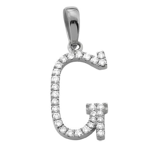 14KW 0.15CTW DIAMOND INITIAL PENDANT