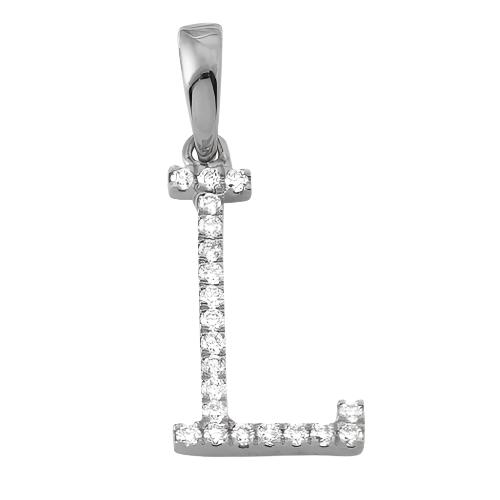 14KW 0.12CTW DIAMOND INITIAL PENDANT