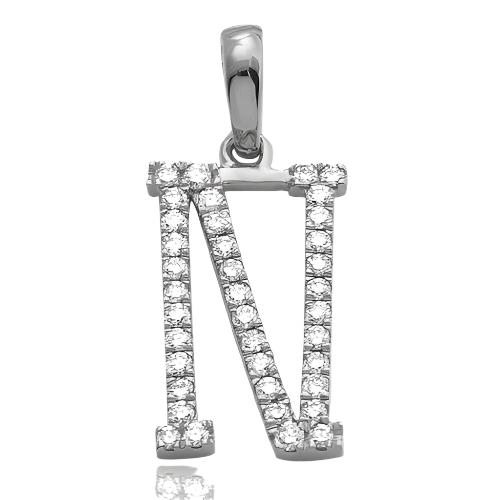 14KW 0.20CTW DIAMOND INITIAL PENDANT