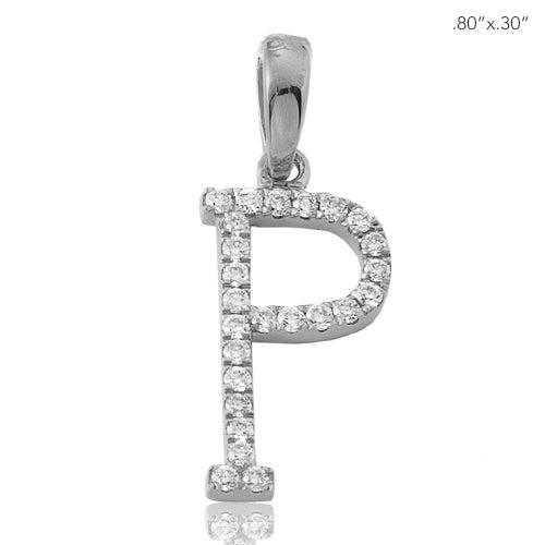 14KW 0.15CTW DIAMOND INITIAL PENDANT