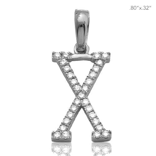 14KW 0.15CTW DIAMOND INITIAL PENDANT