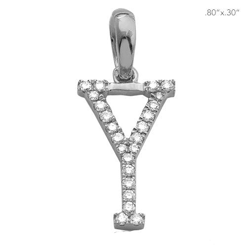 14KW 0.10CTW DIAMOND INITIAL PENDANT