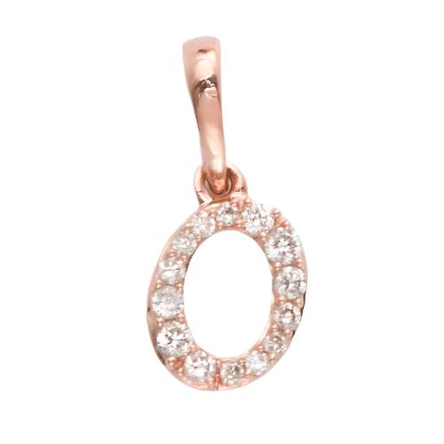 14KR 0.06CTW DIAMOND INITIAL PENDANT