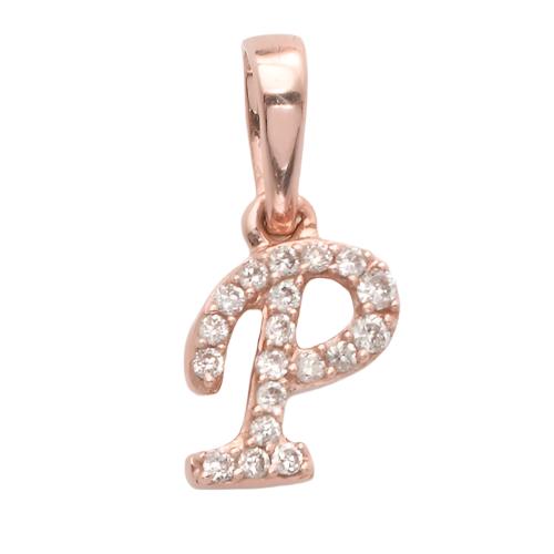 14KR 0.06CTW DIAMOND INITIAL PENDANT