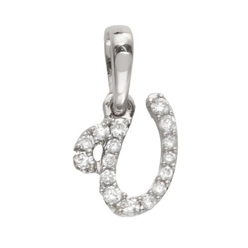 14KW 0.07CTW DIAMOND INITIAL PENDANT