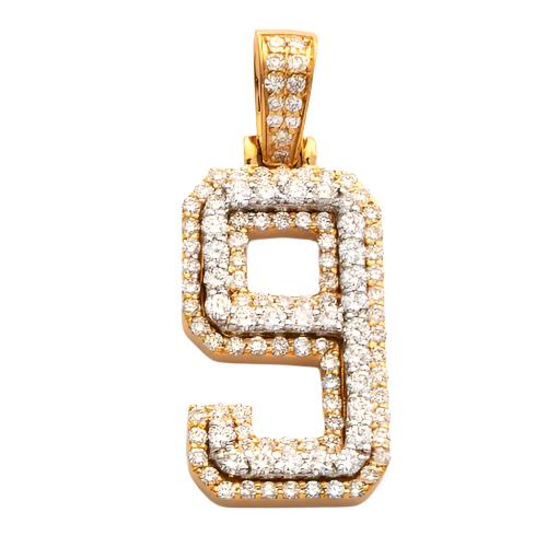 10KY+W 1.00CTW DIAMOND NUMBER PENDANT