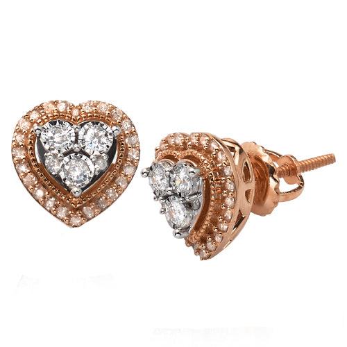 14KR 0.33CTW ILLUSION SET DIAMOND HEART CLUSTER