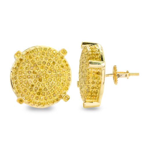 10KY 1.25CTW YELLOW DIAMOND FANCY EARRINGS