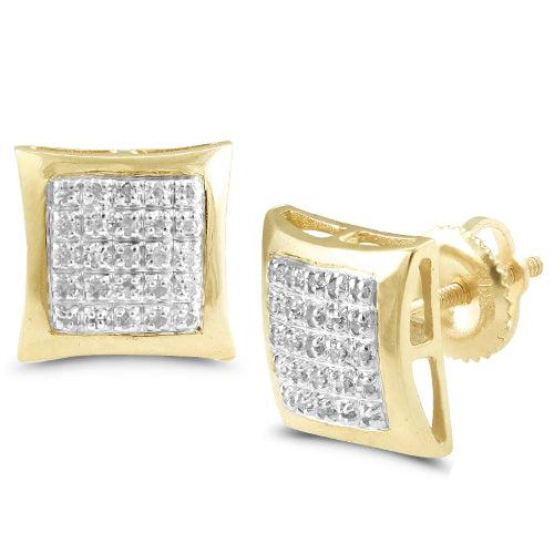 10KY 0.15CTW DIAMOND KITE DOME EARRINGS