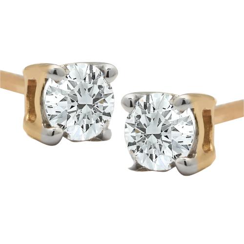14KY 0.33CTW (1/3CT) ROUND DIAMOND EARRING STUDS